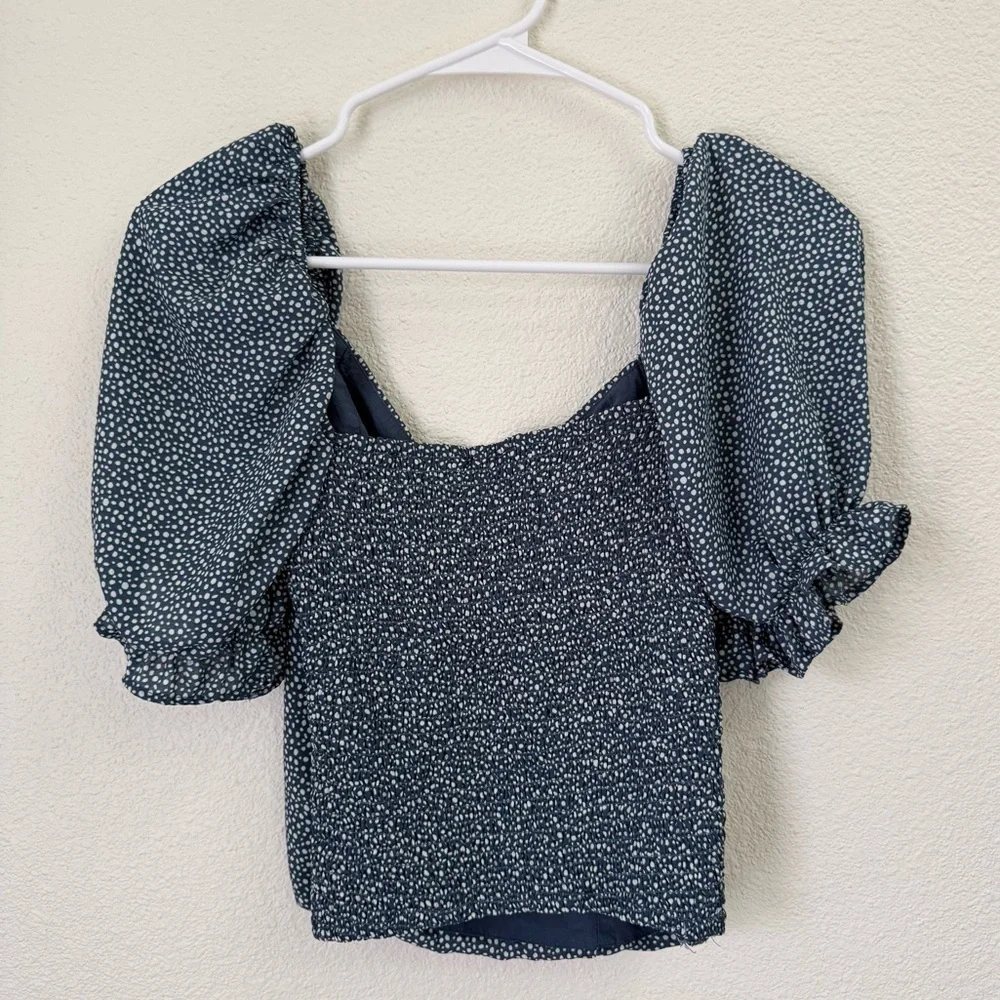 Abercrombie & Fitch Blue Puff Sleeve Cami Top Women’s Size Small